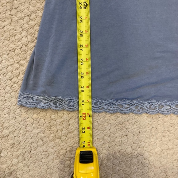 Natori Feathers Classic Chemise blue nightgown Medium - Picture 8 of 10